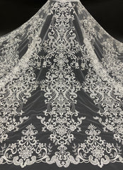 New European and American style featuring floral s embroidery and sequin embroidery, lightweight wedding gown, evening dress, women's skirt, cheongsam, embroidered fabric