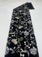 2025 trendy velvet bottom 3+5mm multi-color sequin embroidery evening dress  beaded fabric