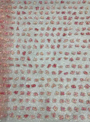 New hand-embroidered floral designs with beads and sequins, elegant women's evening dresses, blouses, strapless gowns, and bead-embellished fabric.