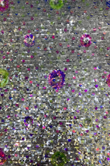 2025 new style stretch net fabric with 5+9mm sequins, fashionable evening dress, fashion clothing, shoes, bags, hats, bead embellished material