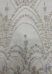 2025 new palace style bead embroidery + sequin embroidery high-end wedding evening dress women's skirt fashion bead embroidery fabric