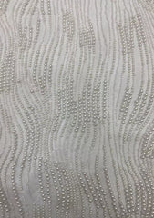 2025 new style mesh fabric with bead embroidery and large and small pearl embroidery, wedding evening dress, banquet dress, bead embroidery fabric