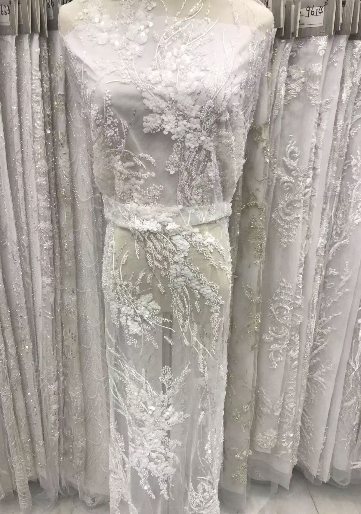3/7mm +  sequin embroidery