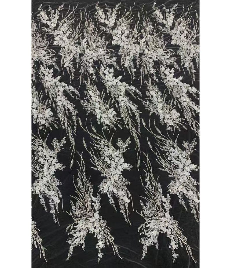 3/7mm +  sequin embroidery