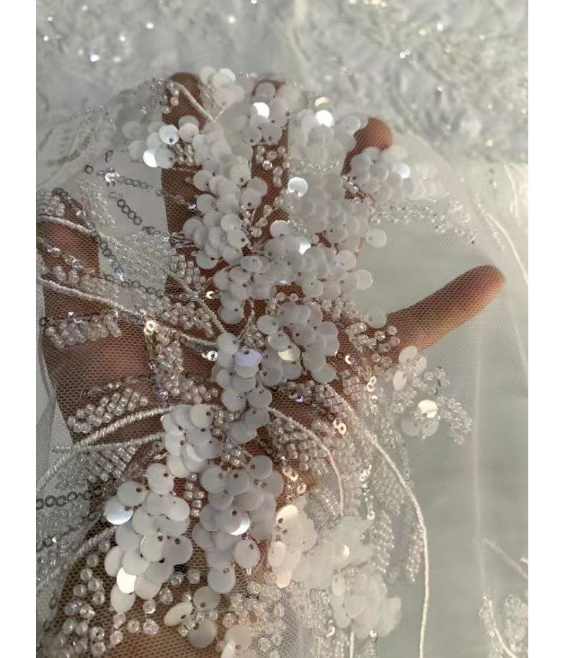 3/7mm +  sequin embroidery