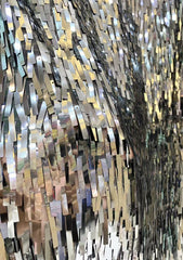 New long strip sequin embroidery flowing evening dress children's fashion performance costume bead fabric