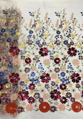 2025 new multi-color embroidery with beads and sequins, cross-border wedding dress evening gown fashion dress embroidered fabric