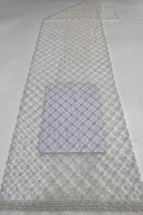 New heavy-duty four pearl rhombus mesh large bubble embroidery luxury wedding dress evening gown fashion performance outfit bead embroidery fabric