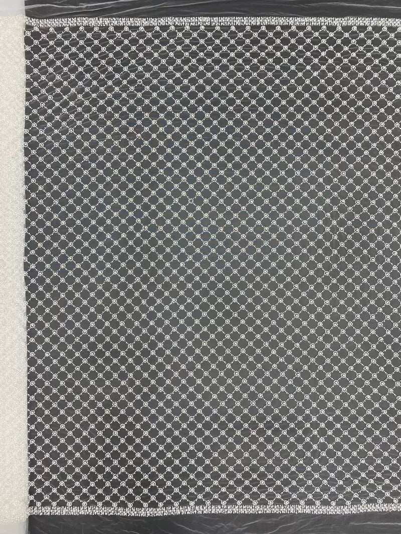 New heavy-duty four pearl rhombus mesh large bubble embroidery luxury wedding dress evening gown fashion performance outfit bead embroidery fabric