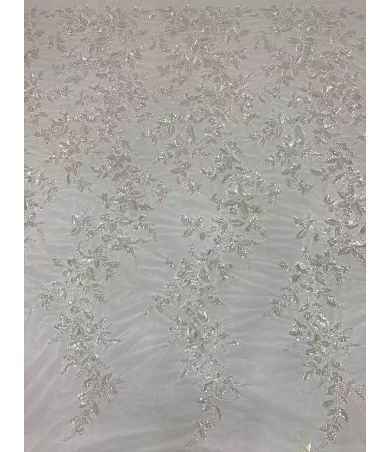 2025New edition leaf flower white core beads plus crystal pieces, high-end combination, professional design, the first choice for stage wedding dresses and fashion evening gowns.