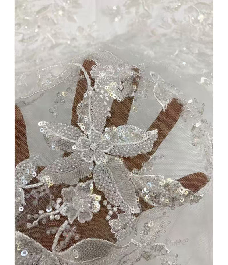 2025New edition leaf flower white core beads plus crystal pieces, high-end combination, professional design, the first choice for stage wedding dresses and fashion evening gowns.