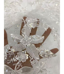 2025New edition leaf flower white core beads plus crystal pieces, high-end combination, professional design, the first choice for stage wedding dresses and fashion evening gowns.