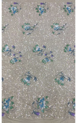 New velvet bottom heavy floral embroidery with beads and sequins, Chinese-style cheongsam evening dress coat, fashion bead embroidery fabric.
