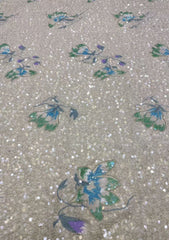 New velvet bottom heavy floral embroidery with beads and sequins, Chinese-style cheongsam evening dress coat, fashion bead embroidery fabric.
