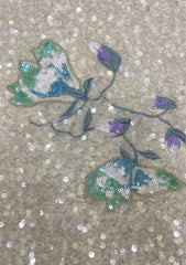 New velvet bottom heavy floral embroidery with beads and sequins, Chinese-style cheongsam evening dress coat, fashion bead embroidery fabric.