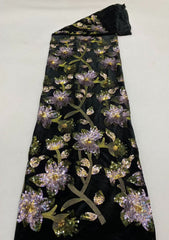 New velvet multi-color sequin embroidery