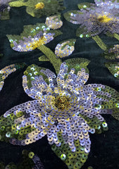 New velvet multi-color sequin embroidery
