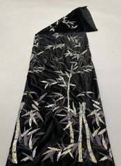 2025 new velvet-flower + bead + sequin embroidery, elegant overcoat, evening gown, women's dress, bead embroidery fabric