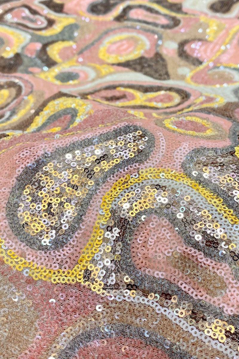 New warm color series 3mm multi-color combination sequin embroidery fashion evening dress qipao shoes bag hat beads fabric