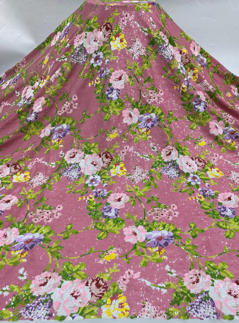 New chiffon base precision sequin embroidery  evening dress women's skirt fashion clothing beads fabric
