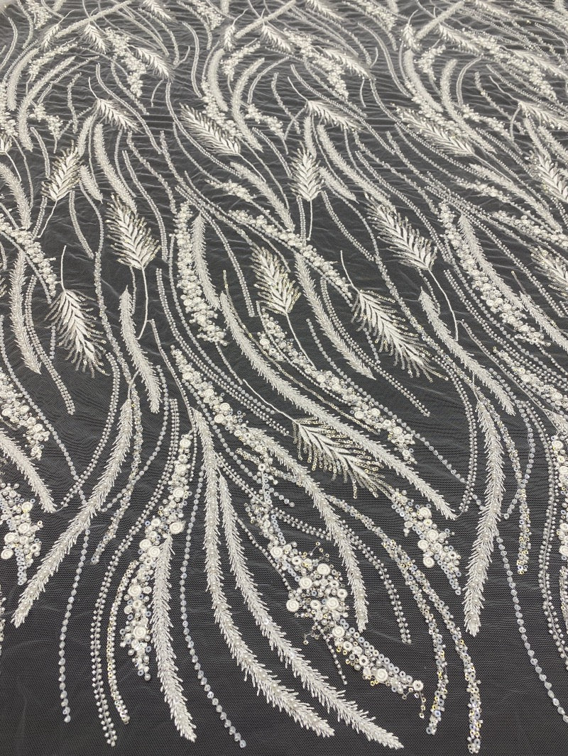 wedding dress fashion  beaded embroidery  fabric