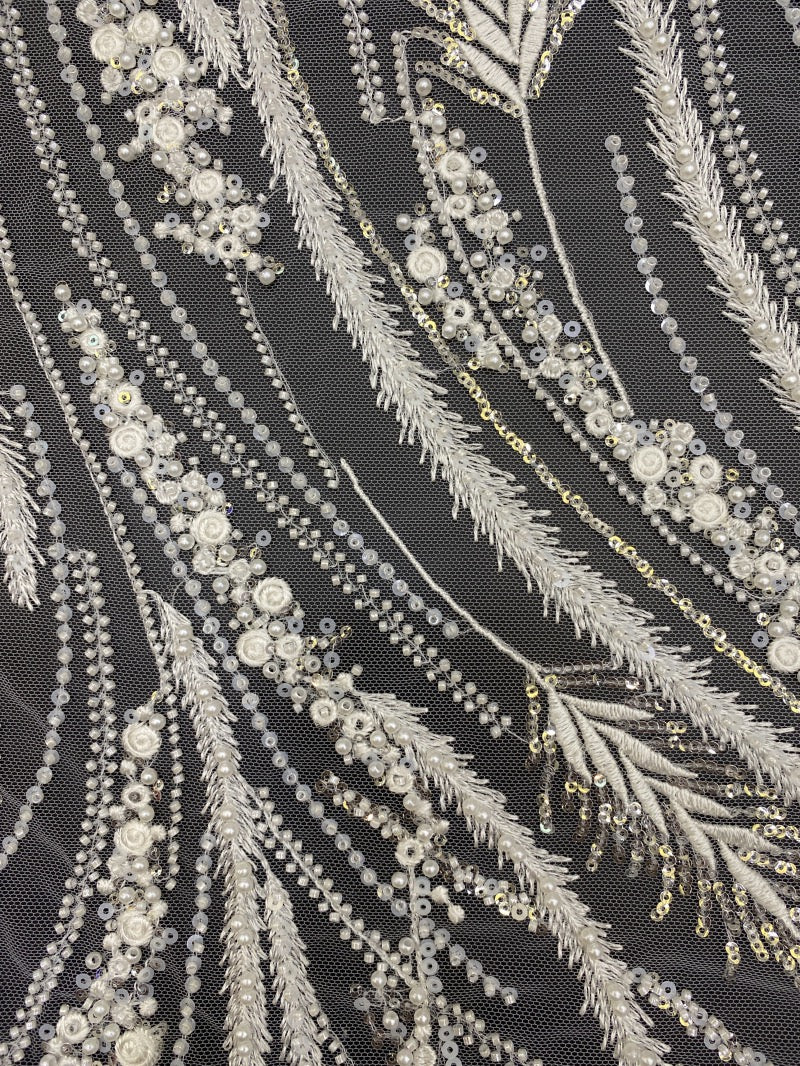 wedding dress fashion  beaded embroidery  fabric