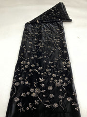 Autumn and winter new style Korean velvet bottom + 3mm sequin embroidery exquisite coat, women's dress, cheongsam, bead fabric