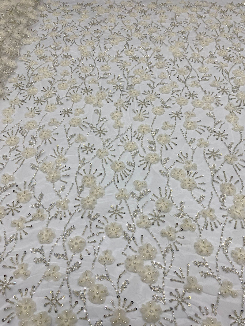 New plant-inspired floral design + bead embroidery + sequin embroidery for women's dresses, shirts, formal wear, children's clothing, shoes, bags, hats, and embroidered fabrics