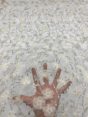 New plant-inspired floral design + bead embroidery + sequin embroidery for women's dresses, shirts, formal wear, children's clothing, shoes, bags, hats, and embroidered fabrics
