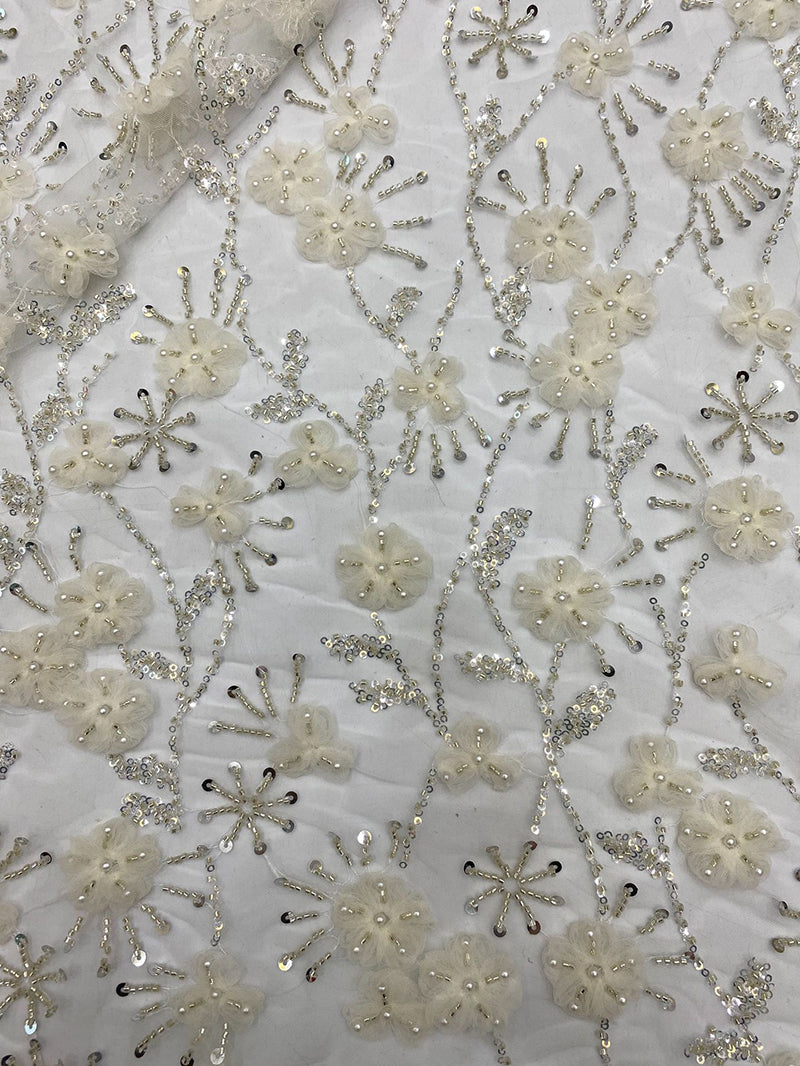 New plant-inspired floral design + bead embroidery + sequin embroidery for women's dresses, shirts, formal wear, children's clothing, shoes, bags, hats, and embroidered fabrics