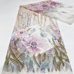 Cross-border new lace laser printing and embroidery, absolutely beautiful evening dress women's dress fashion dress lace fabric