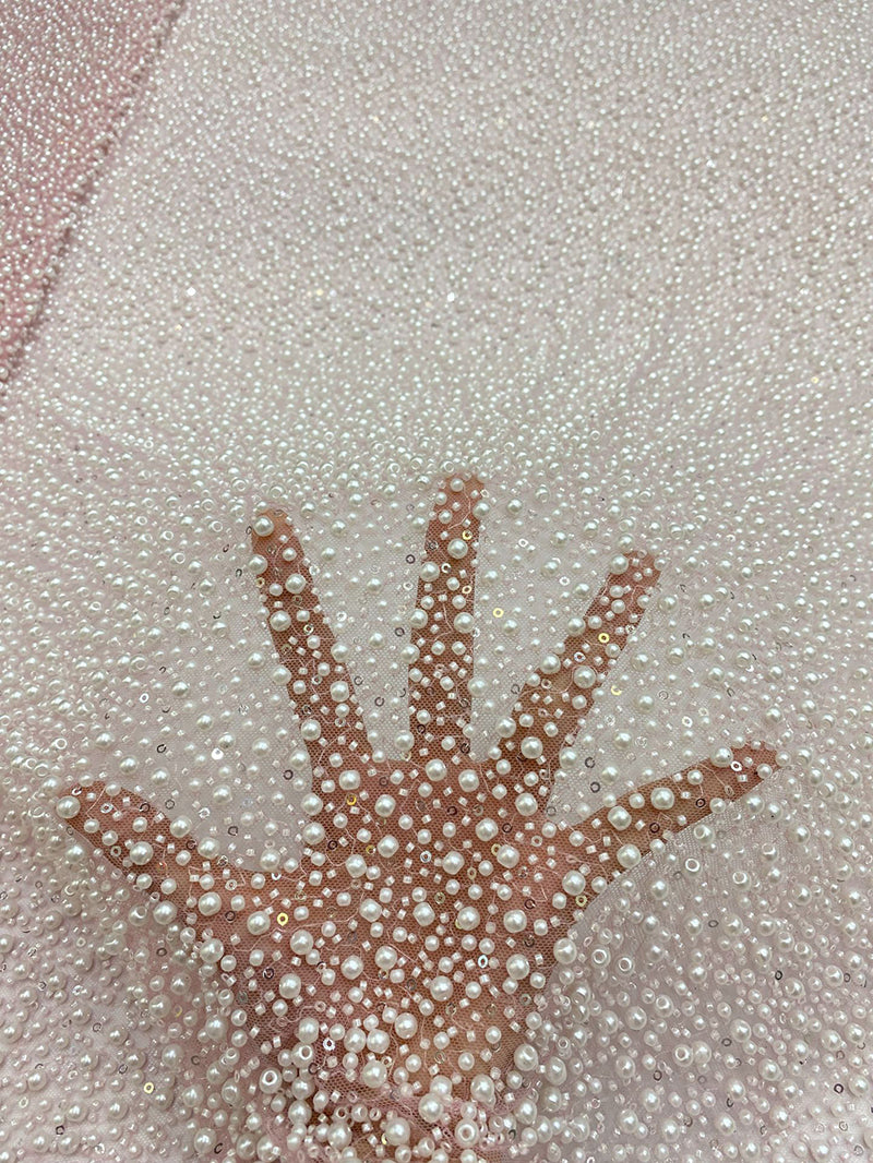 European and American new heavy industry encrypted bead embroidery+sequin embroidery wedding dress dress women's dress cheongsam fashion dress bead embroidery fabric